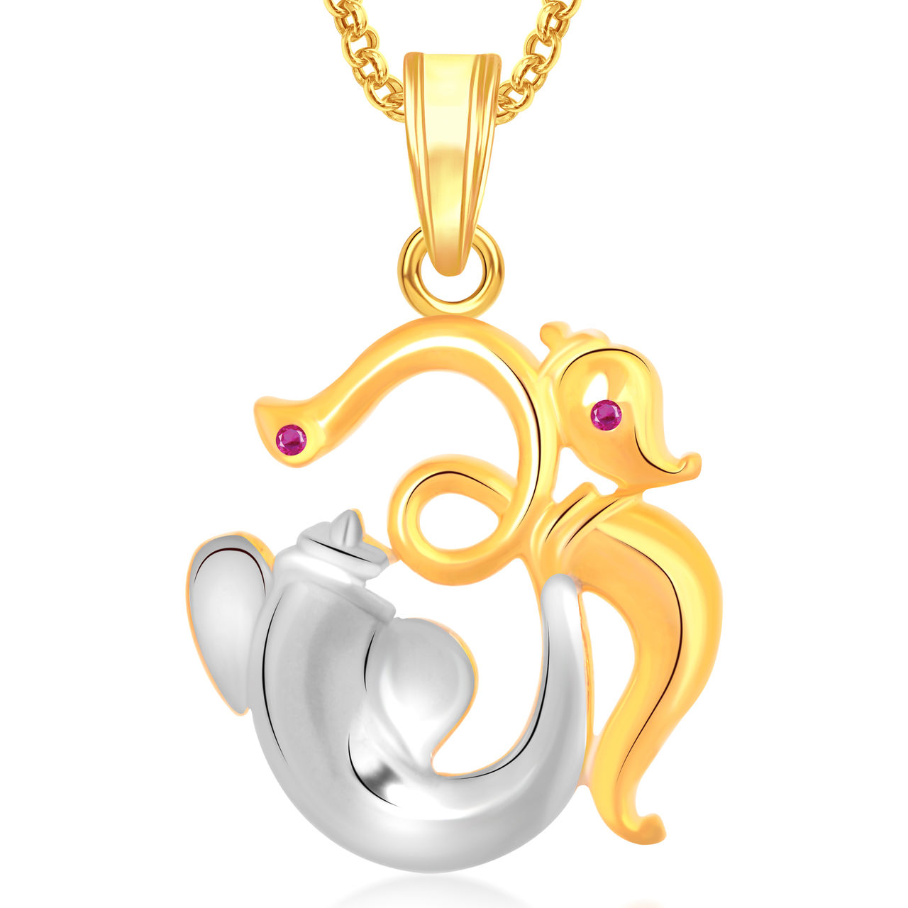 Buy Om Ganpati God Pendant With Chain Lockets For Men And Women Gold ...