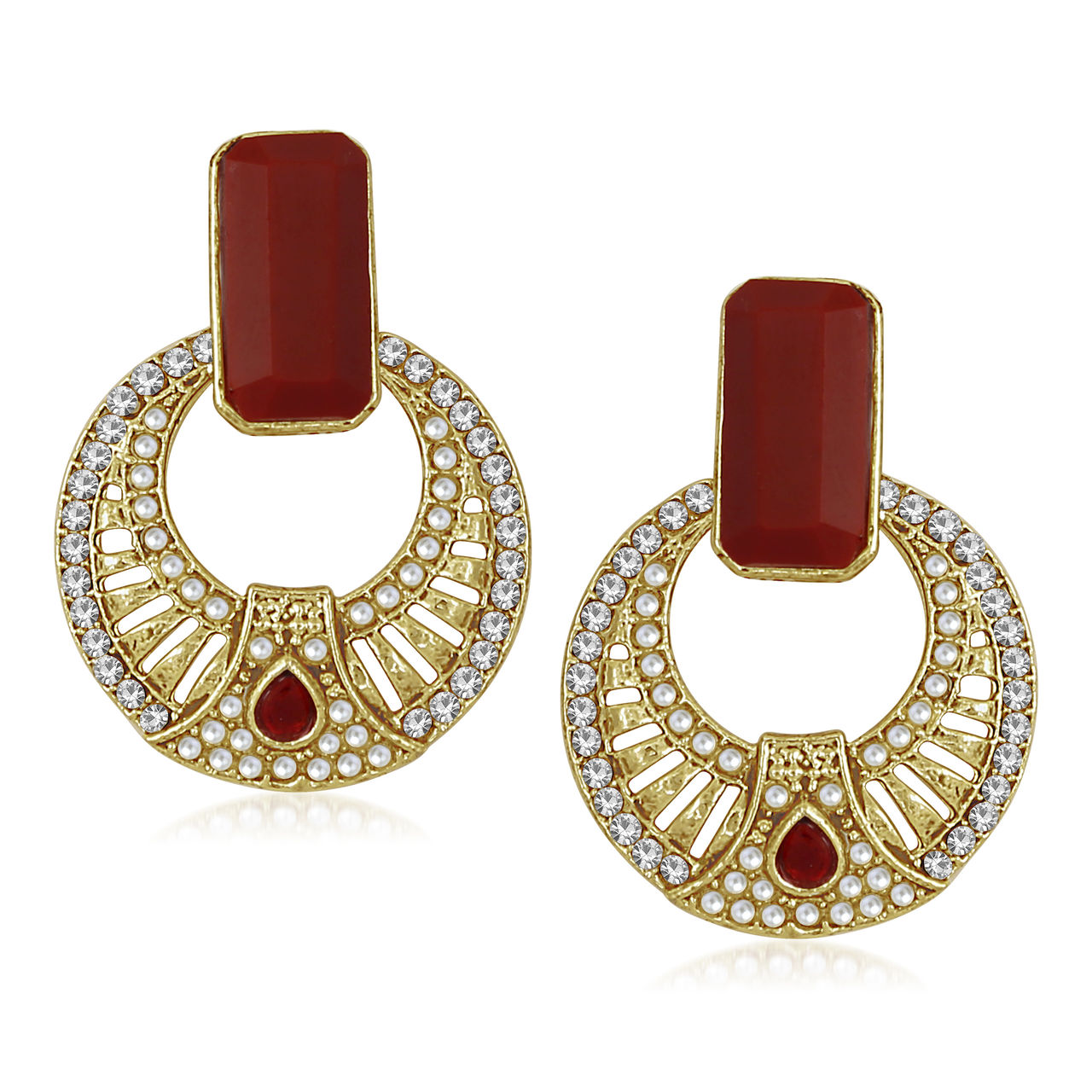 Buy Meenaz Traditional Earrings Fancy Party Wear Kundan Moti Pearl ...