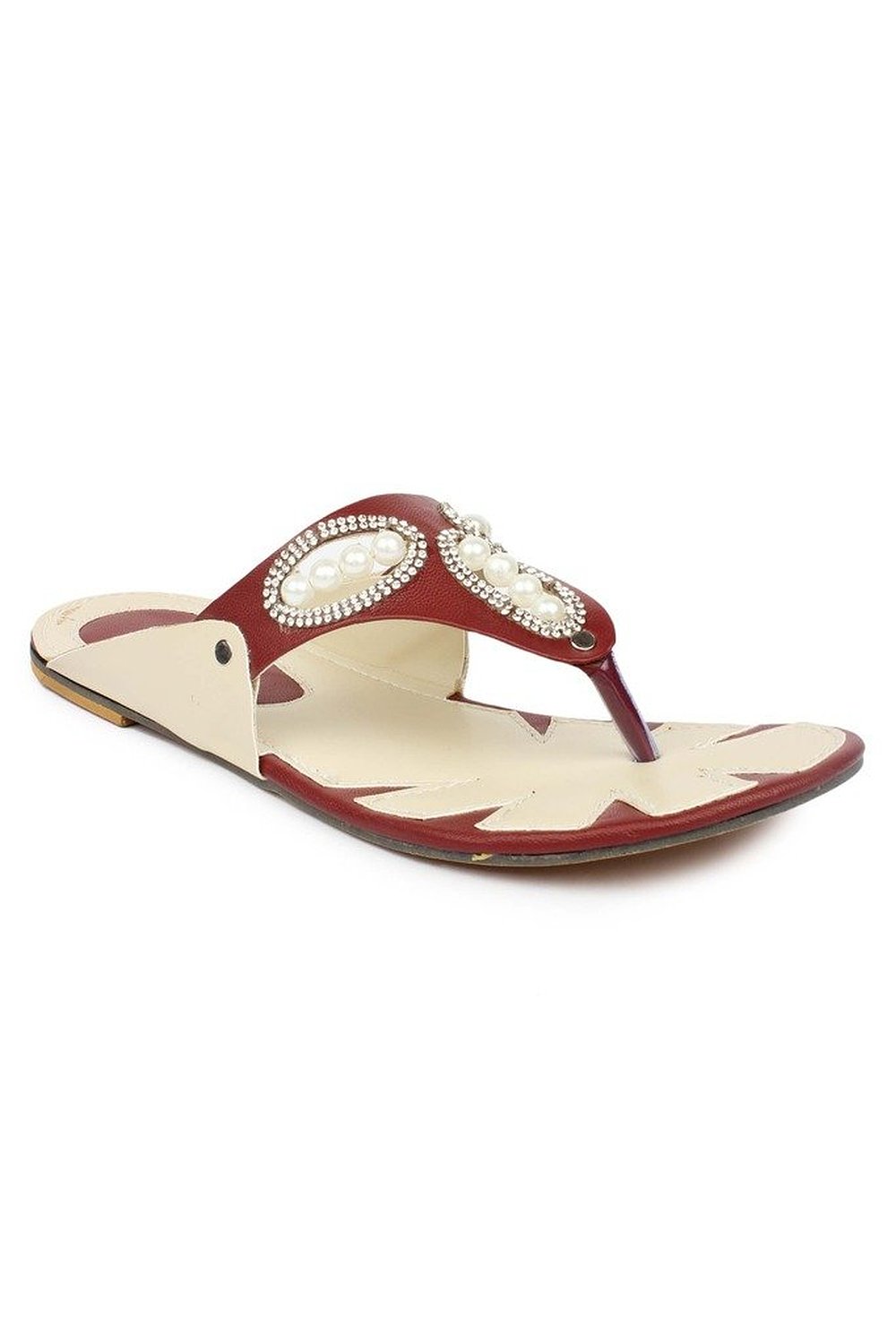 Buy Ria exclusive footwear FLAT LADIES FANCY CHAPPAL colour brown and ...