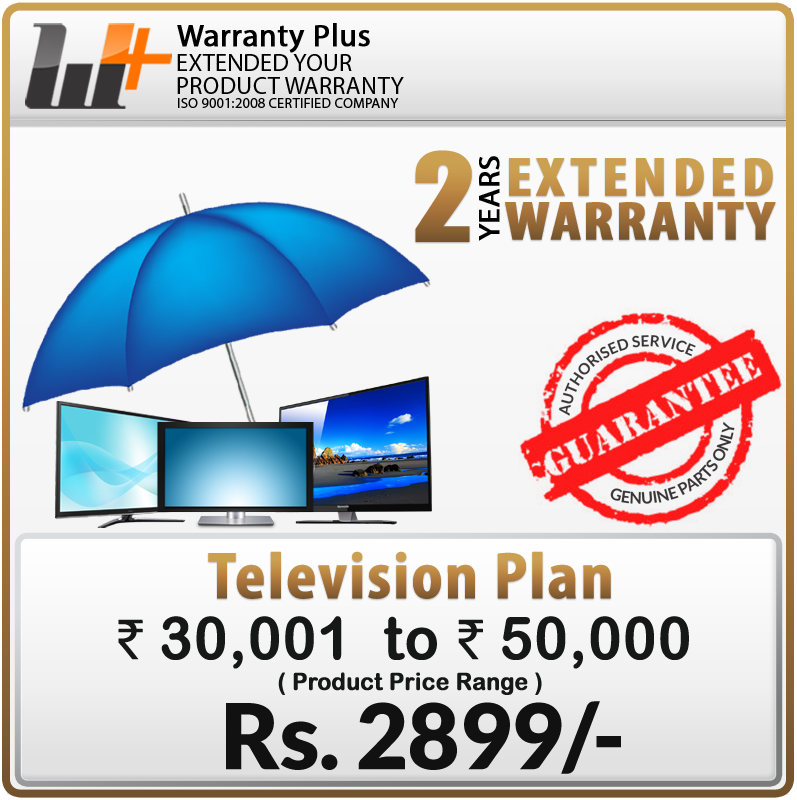 Buy Warranty Plus an Extended Warranty on TV (Rs.30,001 to 50,000) For