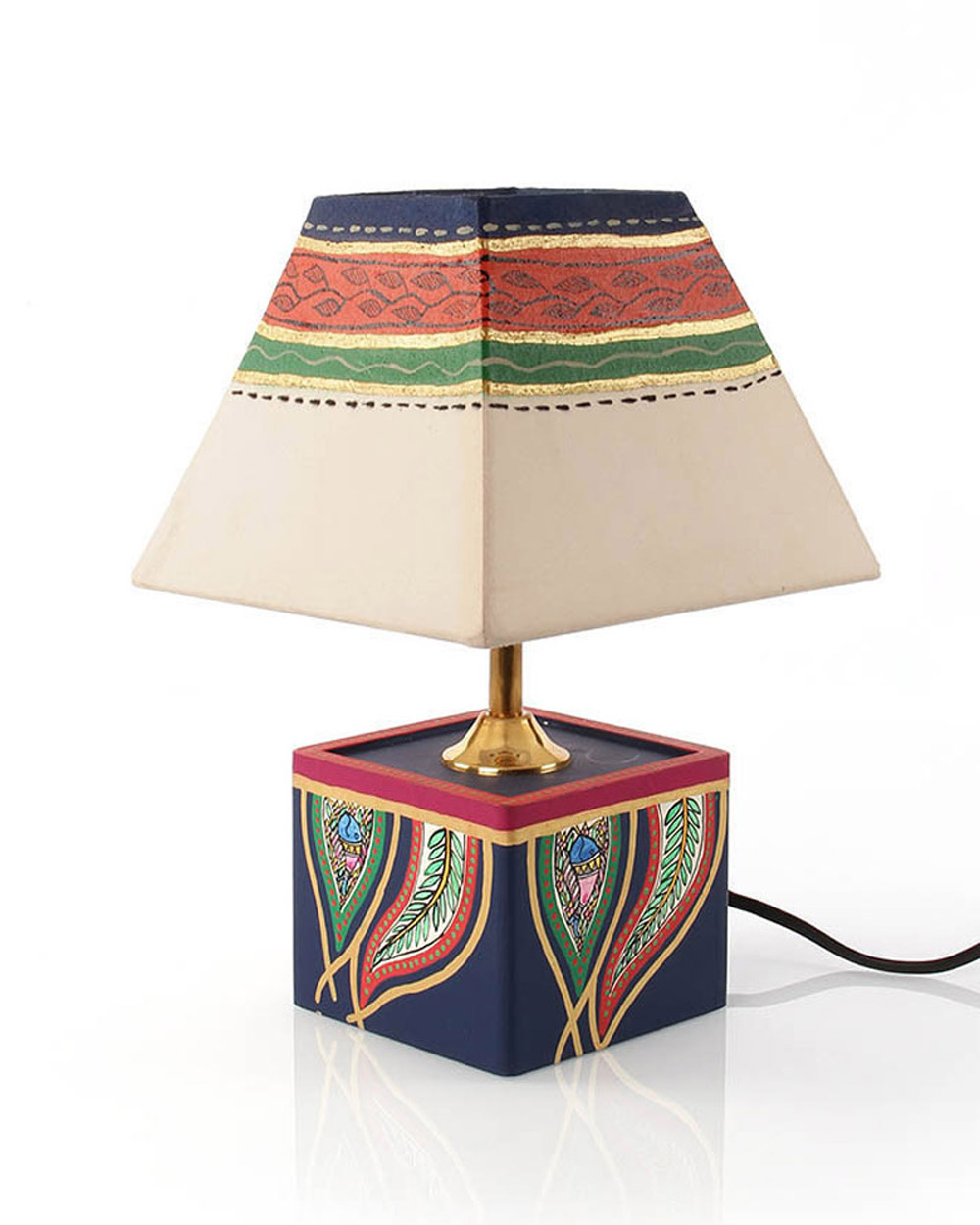 Buy VarEesha Blue Dhokra Wooden Lamp Online @ ₹1699 from ShopClues