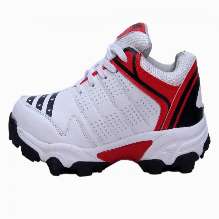 Buy Mens White Lace-up Cricket Shoes Online @ ₹1299 from ShopClues