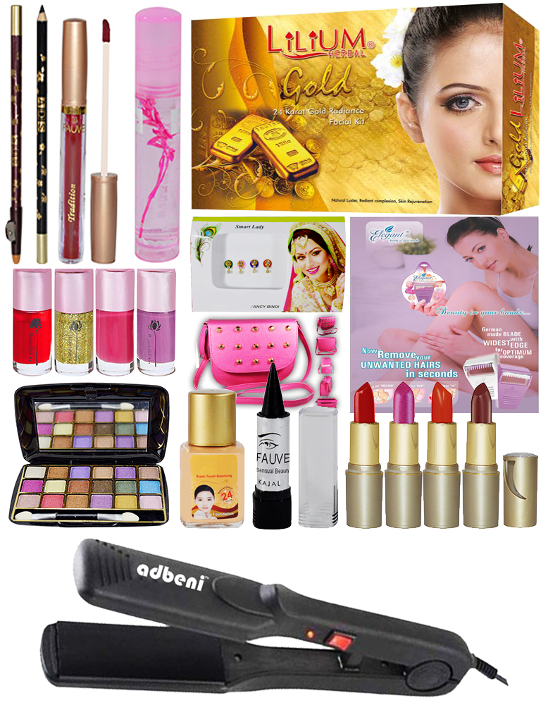 Parlour Combo Makeup Sets With Facial Kit Straightener