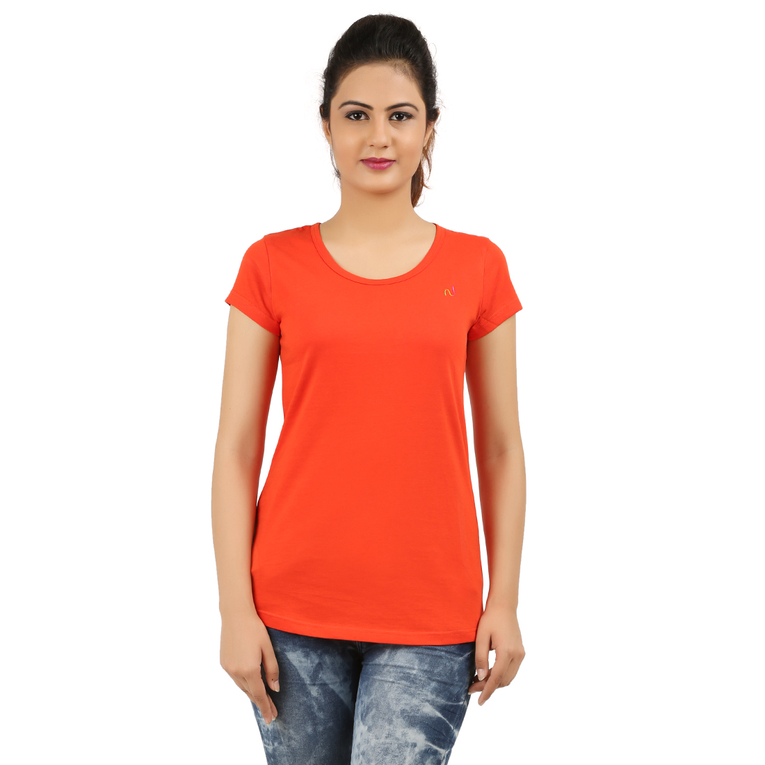 Buy New Darling Womens Orange Color T-Shirt Online @ ₹299 from ShopClues