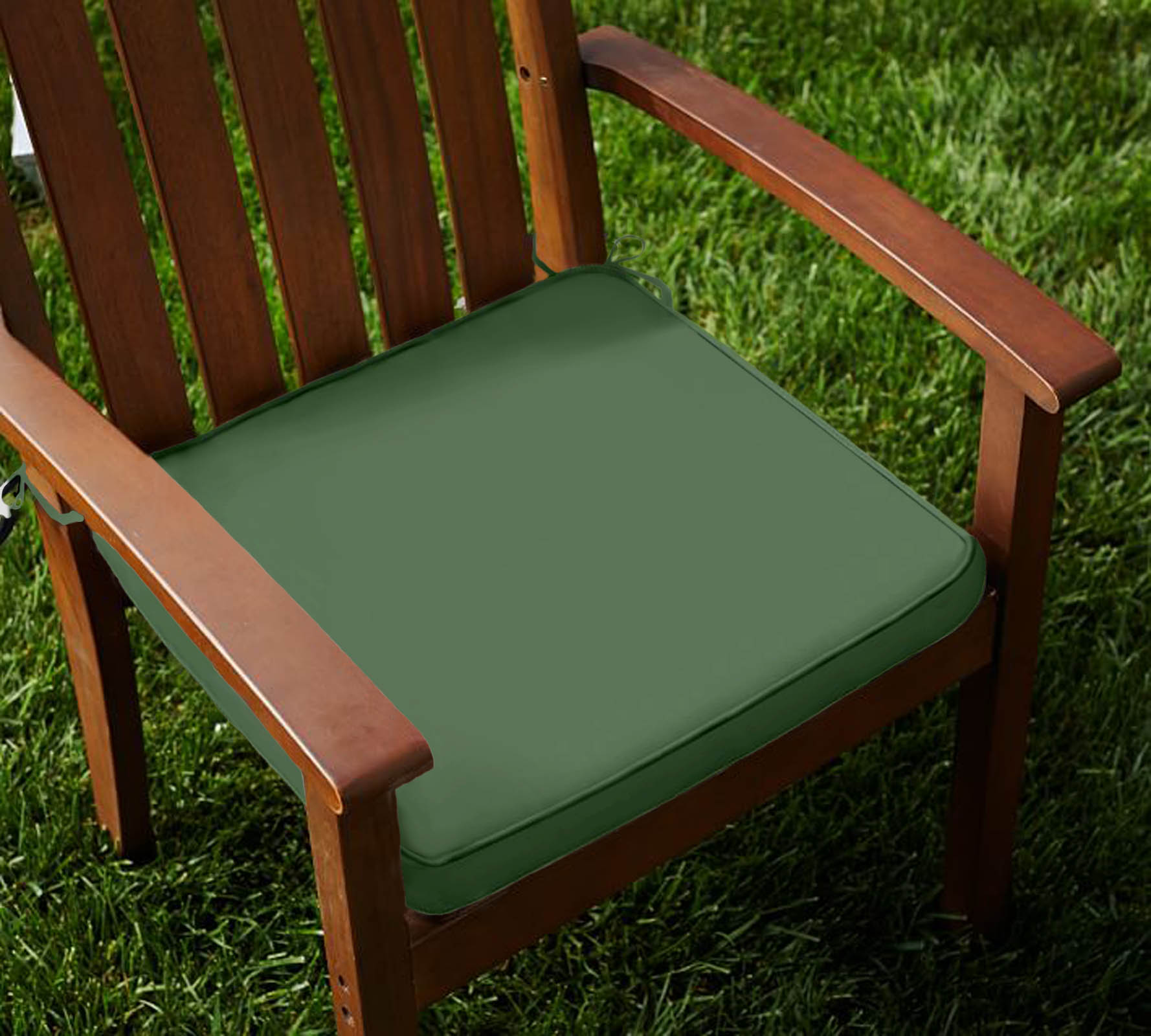 Buy Lushomes Cotton Vineyard Green Chair Pads with 4 Strings and Foam ...