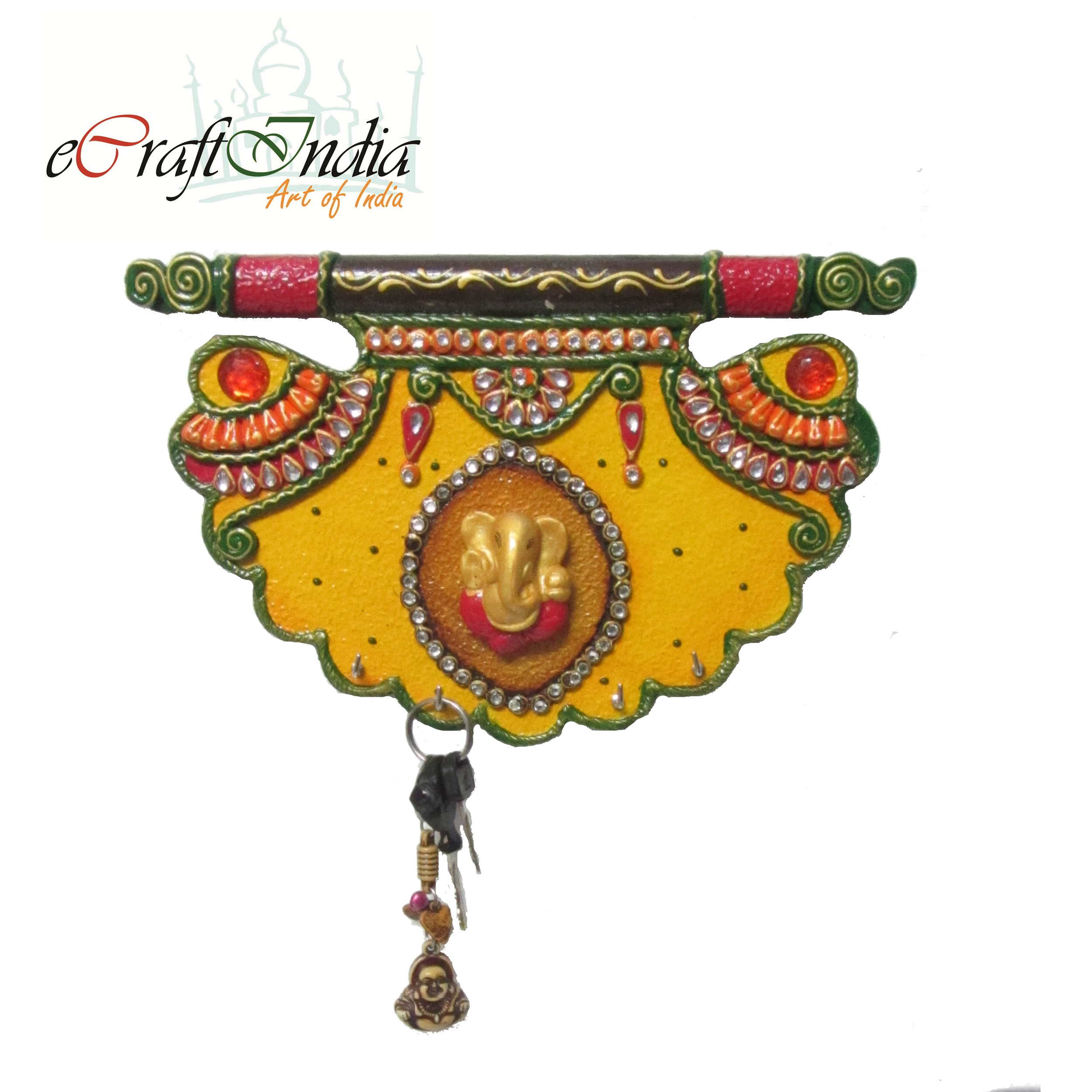 Buy eCraftindia PapierMache Shahi Pankhi Key Holder Online