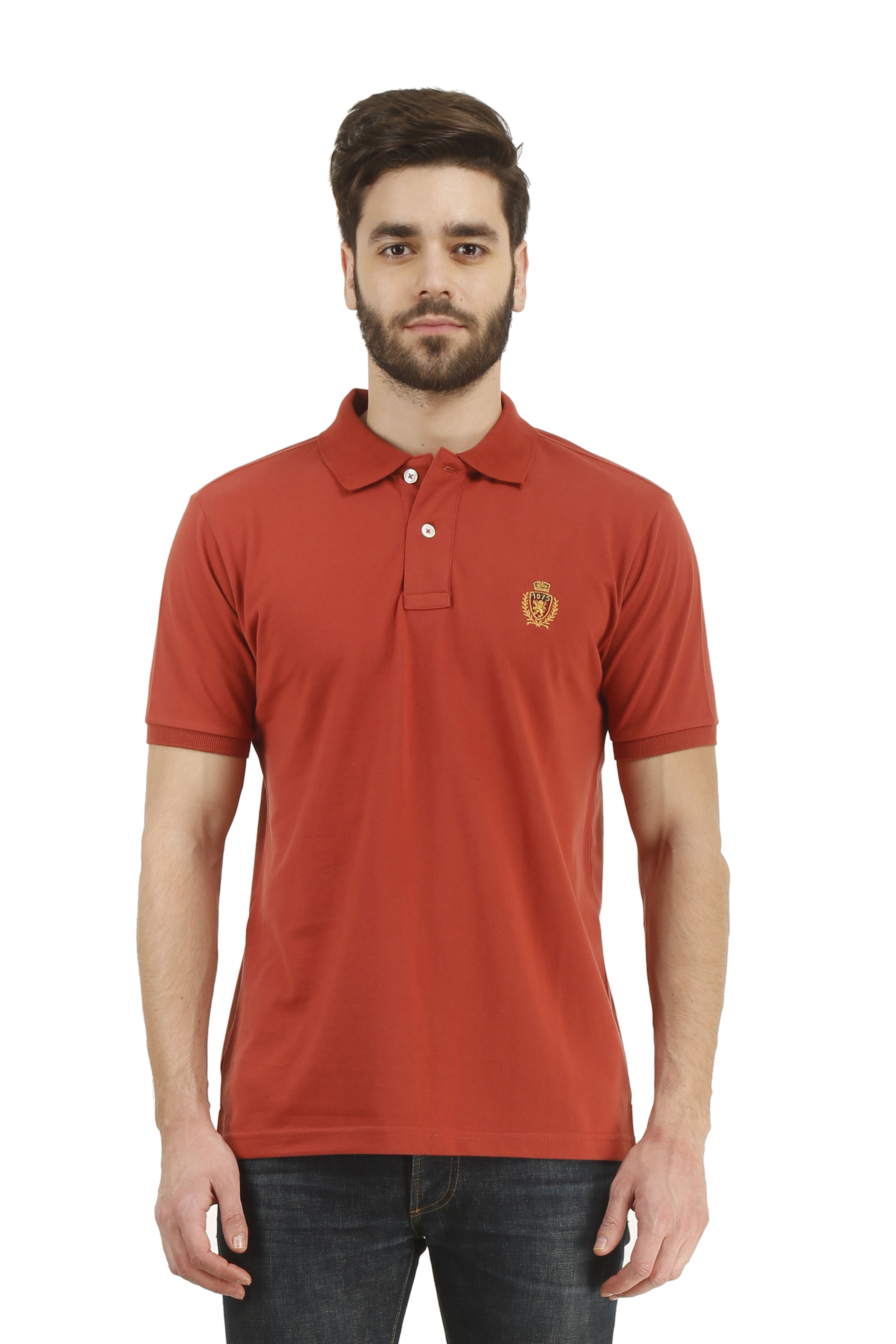 Buy AUSTIN WOOD Red Casual Half Sleeve T-Shirt For Men (CP08) Online ...