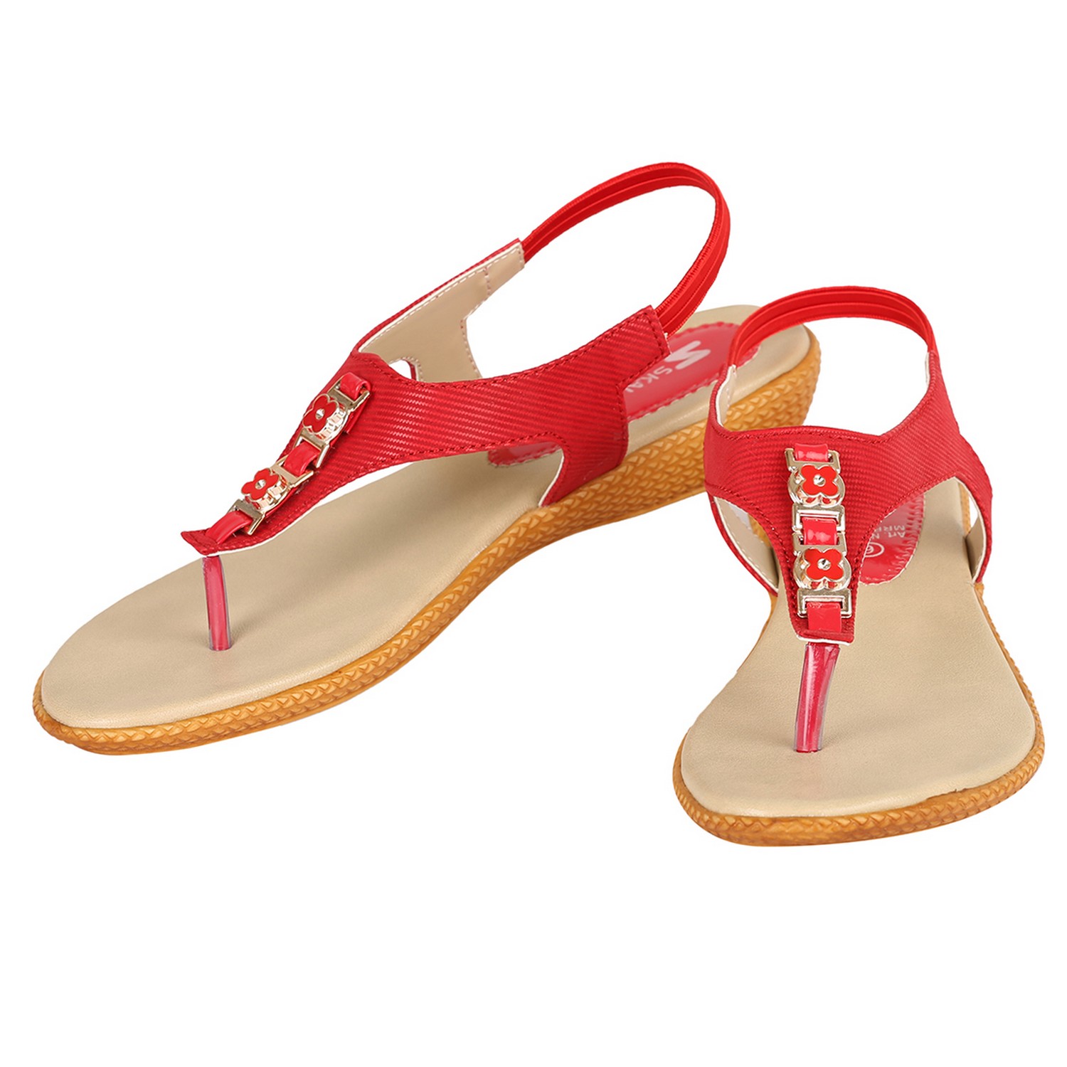 Buy Vkc Womens Beige And Red Sandals Online ₹359 From Shopclues 7899