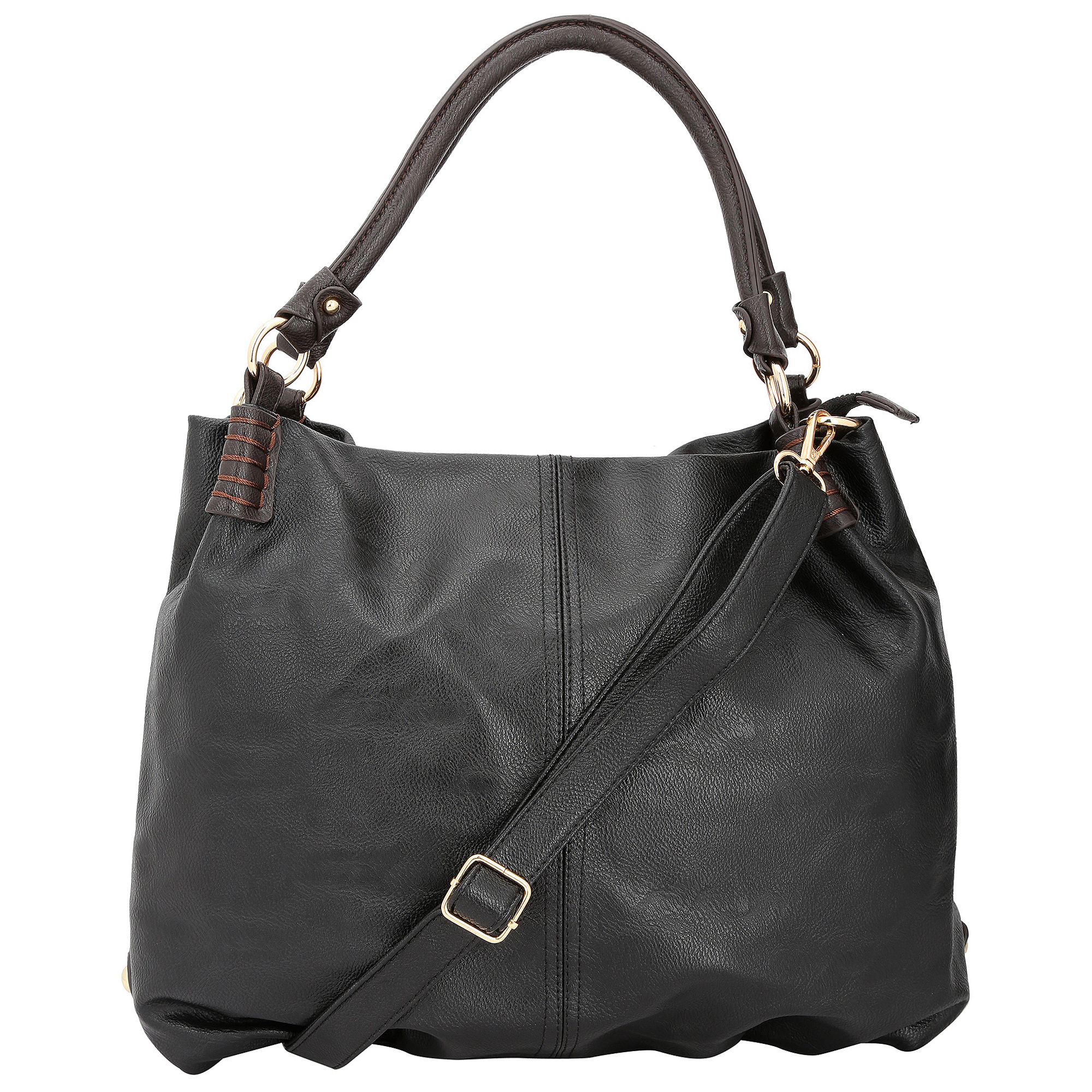 Shopper Choice women black polyurethane messenger bag