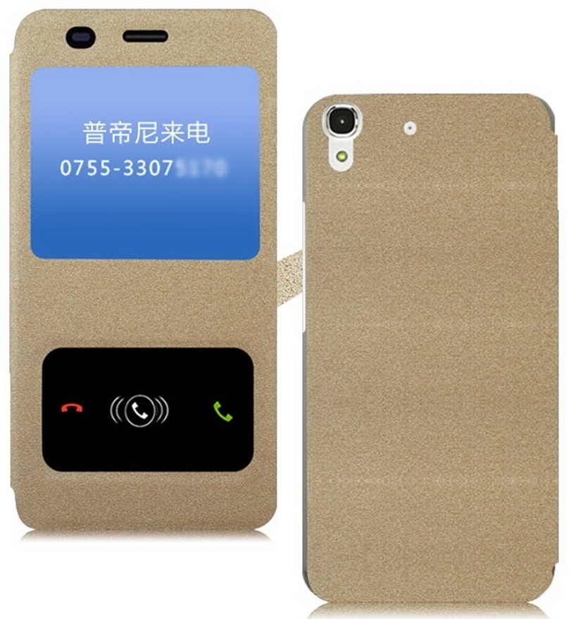 Heartly Goldsand Sparkle Luxury Pu Leather Window Flip Stand Back Case Cover For Yu Yuphoria Yu5010 Dual Sim Hot Gold
