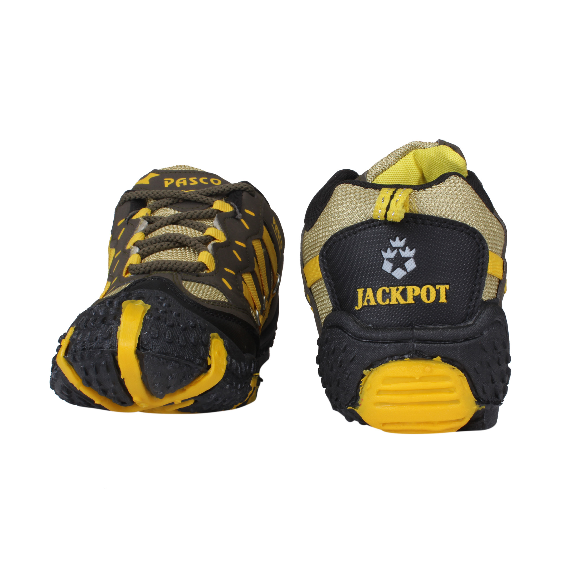 Buy Mens Brown Yellow Lace-Up Training Shoes Online @ ₹495 from ShopClues