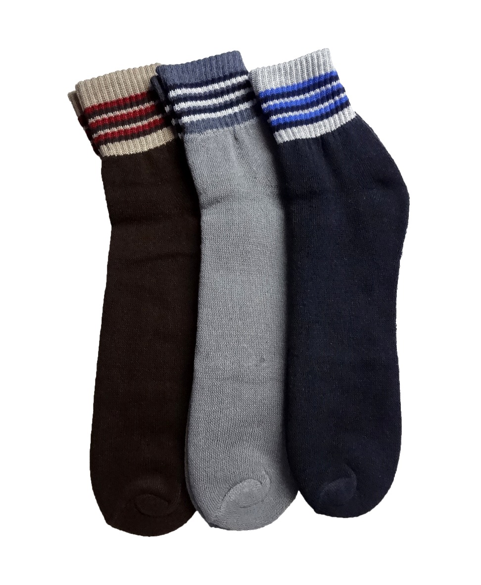 BysoftTM 100% Cotton Sports Socks Set of 3