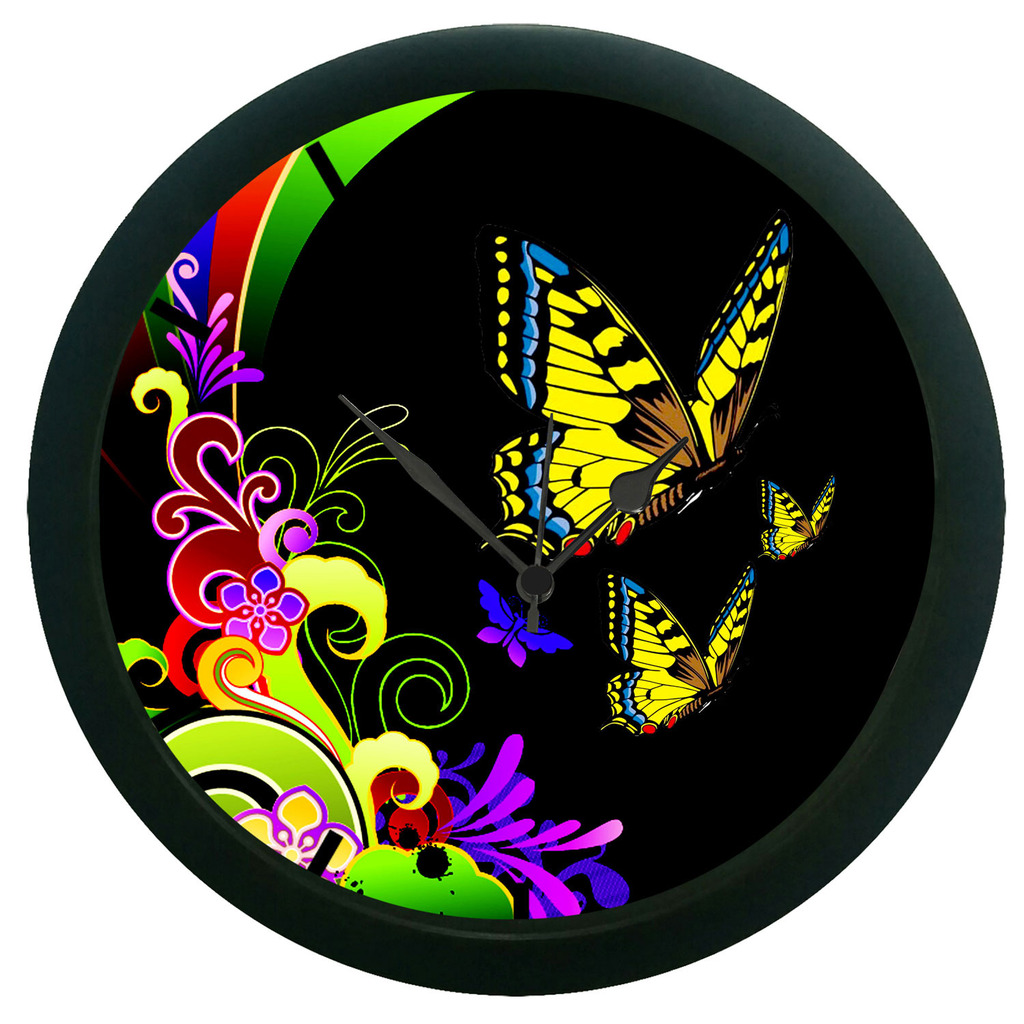 Buy AE World Multiple Butterfly Wall Clock (With Glass) Online ₹349