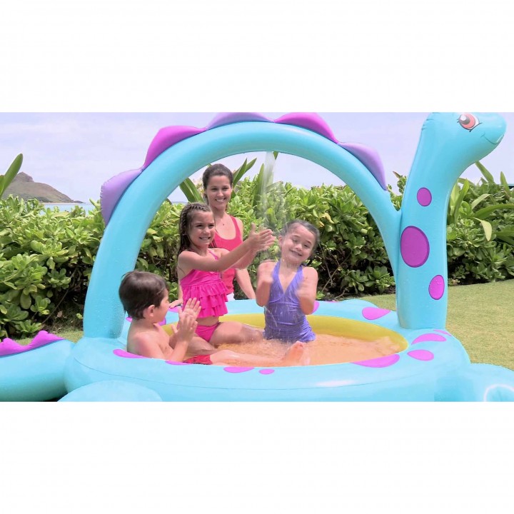 Buy Intex Dino Spray Pool Kids Toddler Inflatable Swimming Kiddie ...