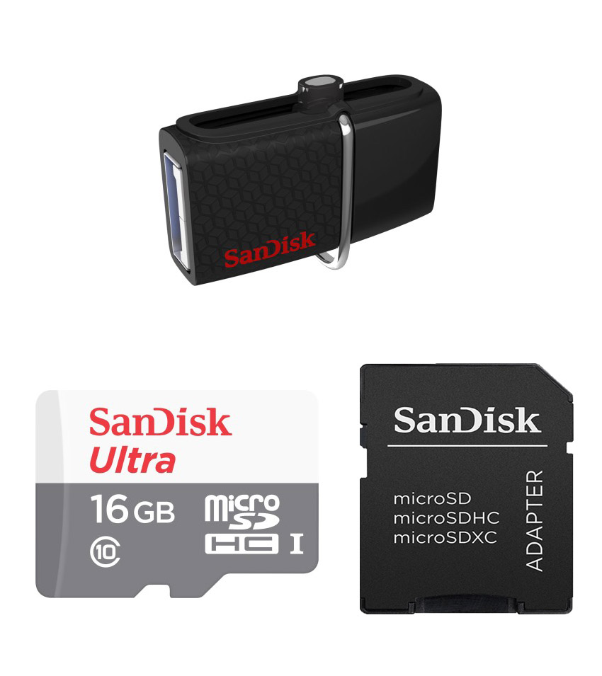 Buy Sandisk 16 GB Class 10 Memory Card and 16 GB Ultra Dual 3.0 ...