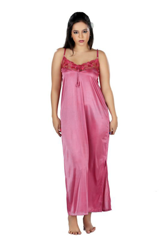 Nighty With Robe Buy pink Satin Nighty With Robe/nighty suit/night gawn/maxi/night dress ...