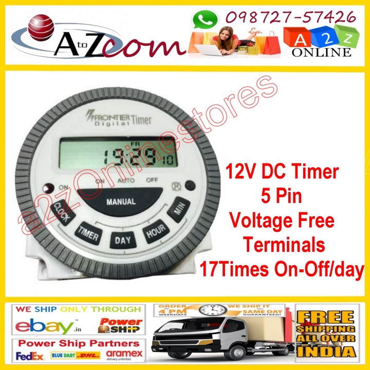 12V DC Digital Timer Multipurpose Programmable With LCD&Voltage Free ...