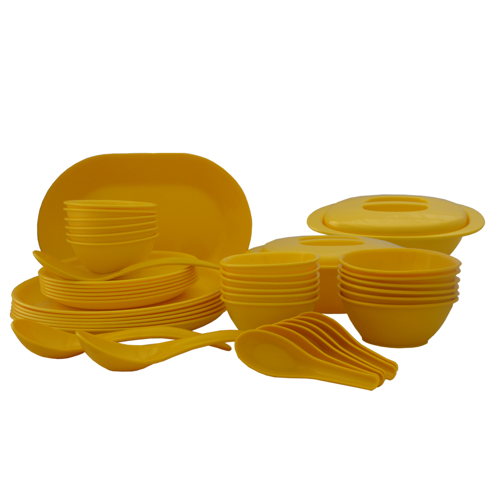 Incrzima 44 Pcs Dinner Set Round Yellow 1501Y