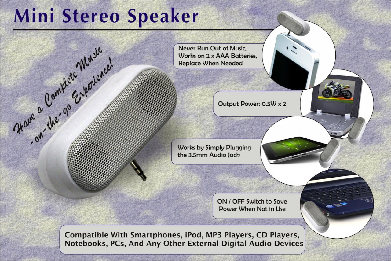 Mini Stereo Speaker For Mobile & Computer
