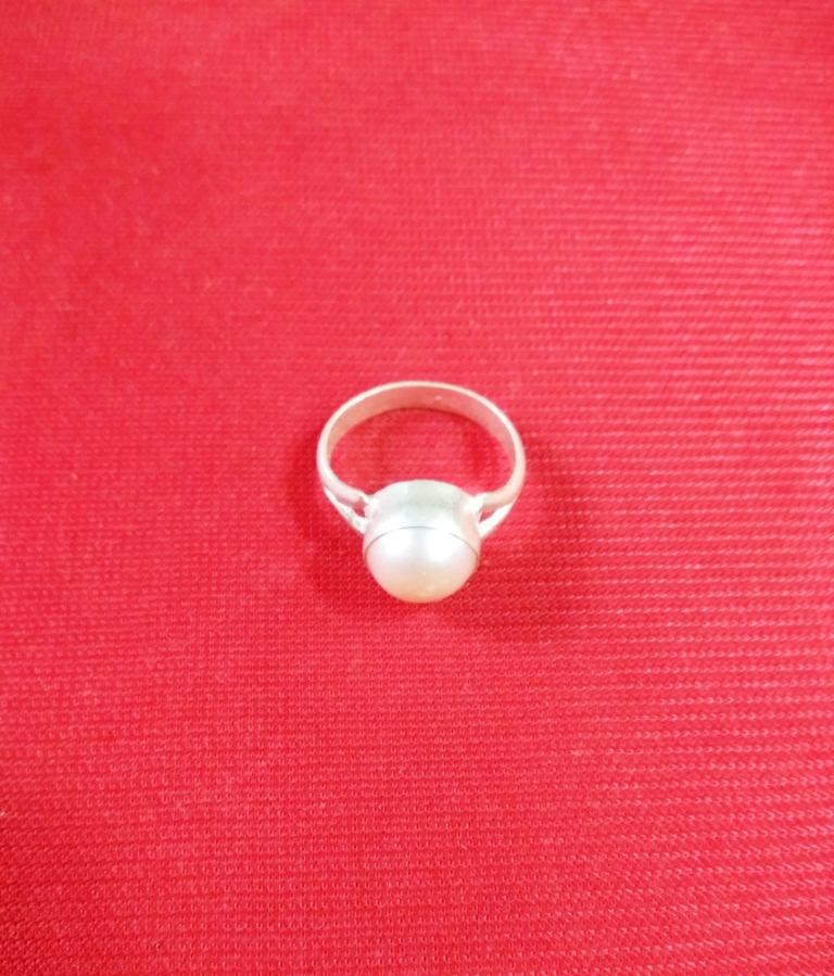 Buy Silver Pearl (Original Sucha Moti) Ring Online @ ₹389 from ShopClues