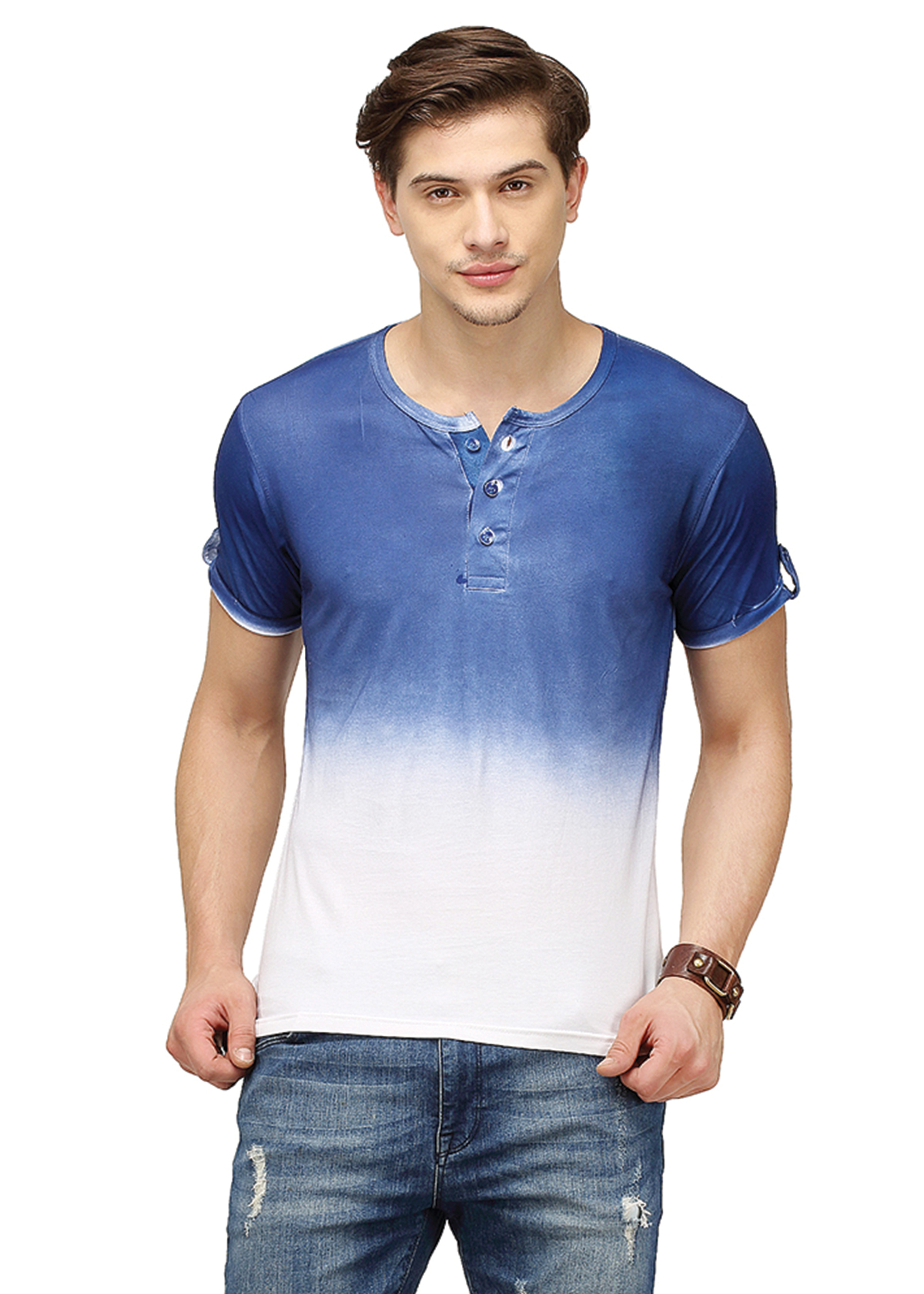 Buy Campus Sutra Half Sleeve Royal Blue T-Shirt For Men Online @ ₹529 ...