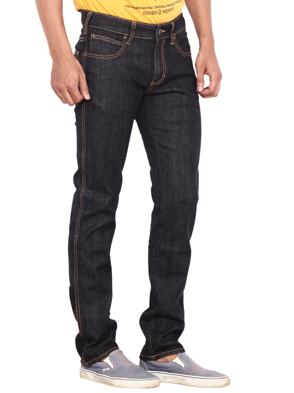 Buy Wrangler SKANDERS Black Slim Fit Low Waist Mens Jeans Online ...