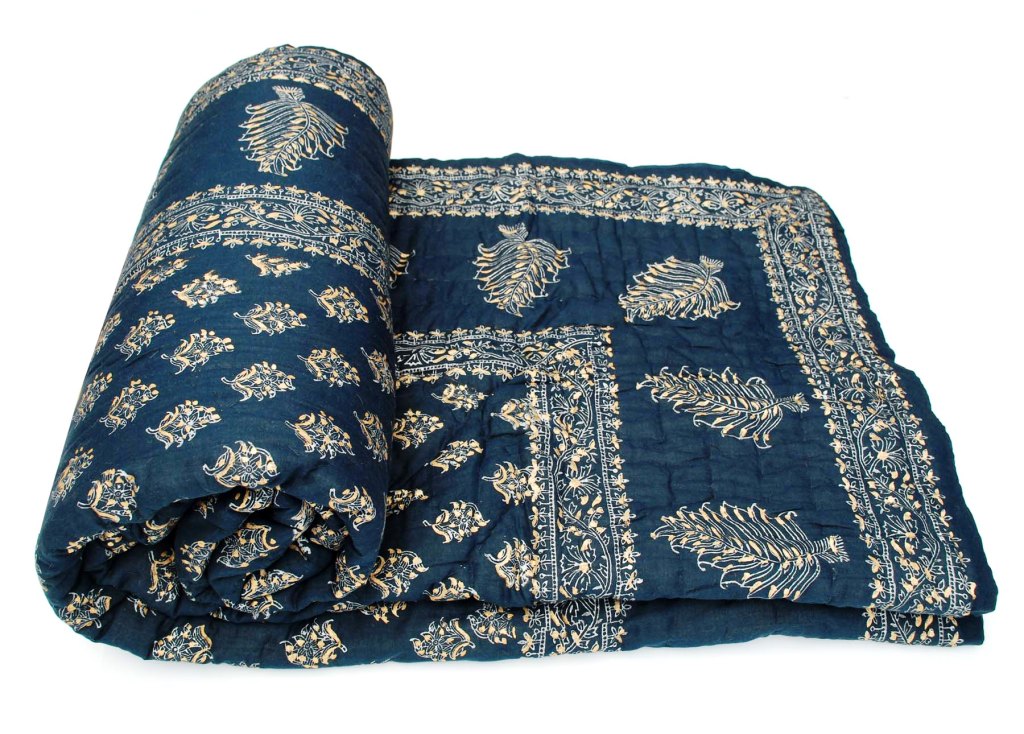 Jaipuri Rajasthani Sanaganari Glod Print Traditional 100 Cotton Singel