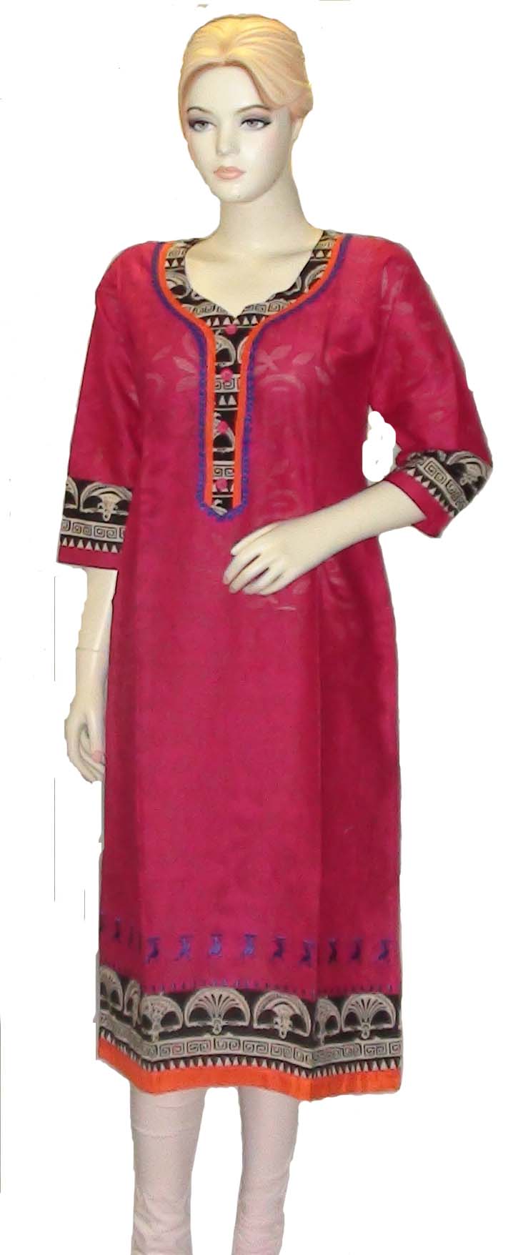 Buy Mahimas New Pink Color Cotton Kurti for Women Online @ ₹1050 from ...