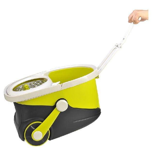 Magic Mop 360 With Wheels Dragging Handle & Steel Bucket Walkable Mop