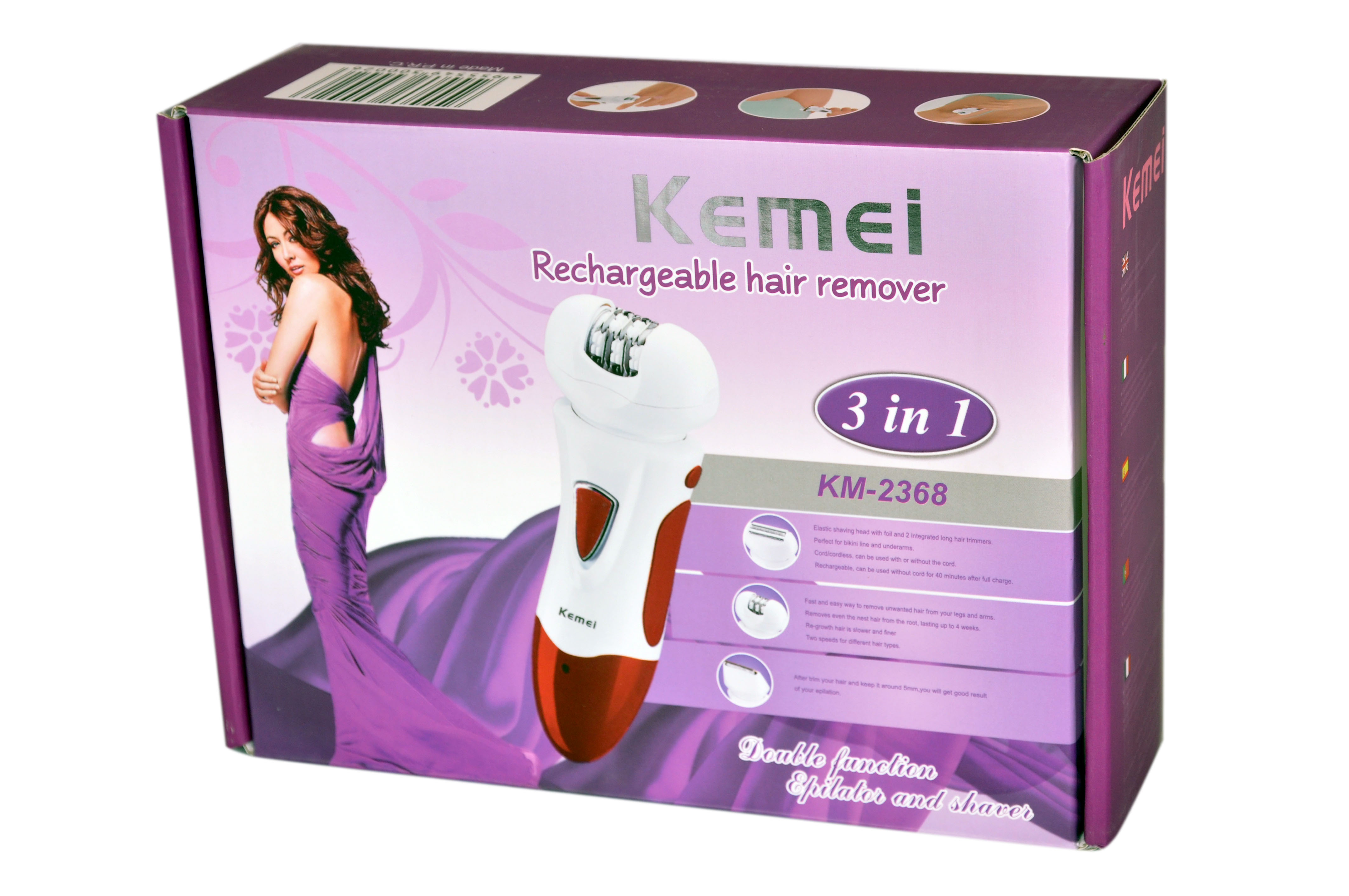 Kemei KM2368 3 IN 1 HAIR REMOVER, EPILATOR, SHAVER AND TRIMMER
