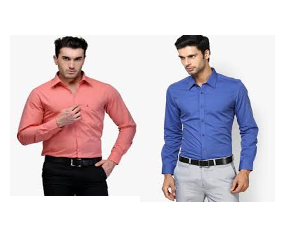 Blue and Peach Color Shirt Combo for Men