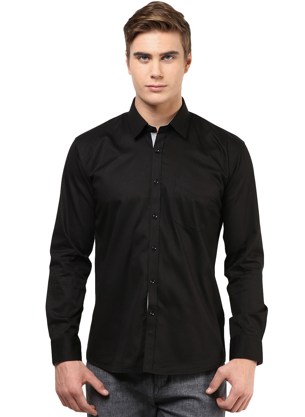 Buy Zavlin Men'S Black Regular Fit Casual Shirt Online @ ₹499 from ...
