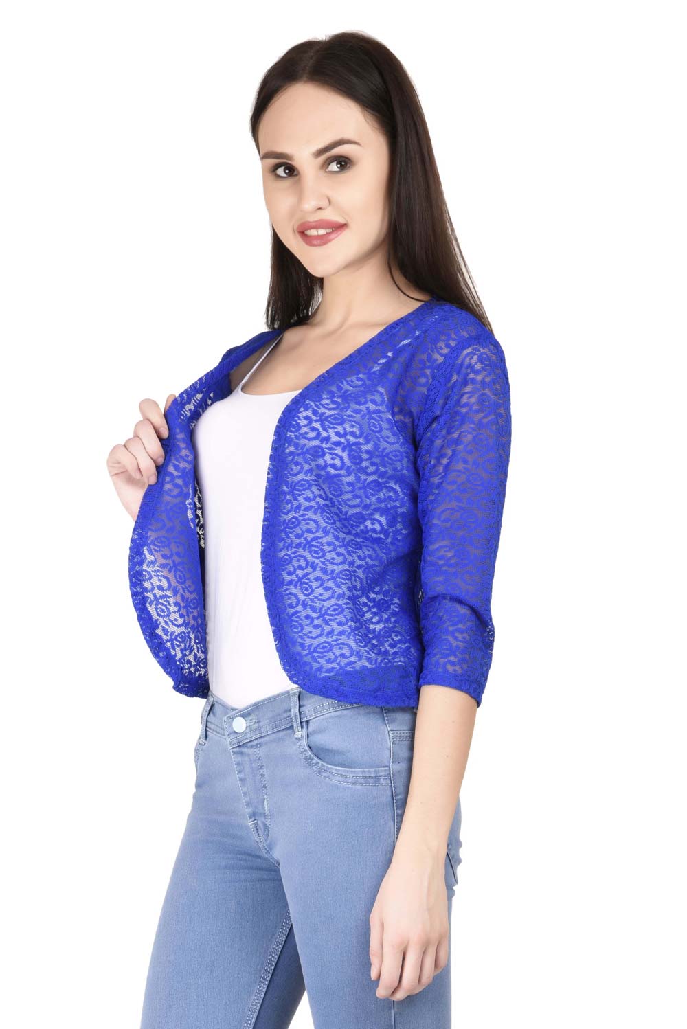 Buy Westrobe Womens Blue Net Shrug Online @ ₹599 from ShopClues