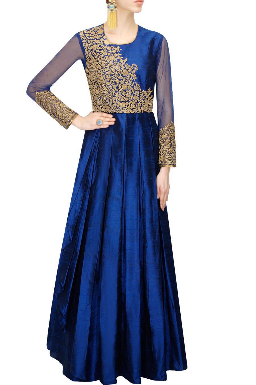 Buy Isha Enterprise Buy Fancy New Designer Blue Gown Online @ ₹1249 ...