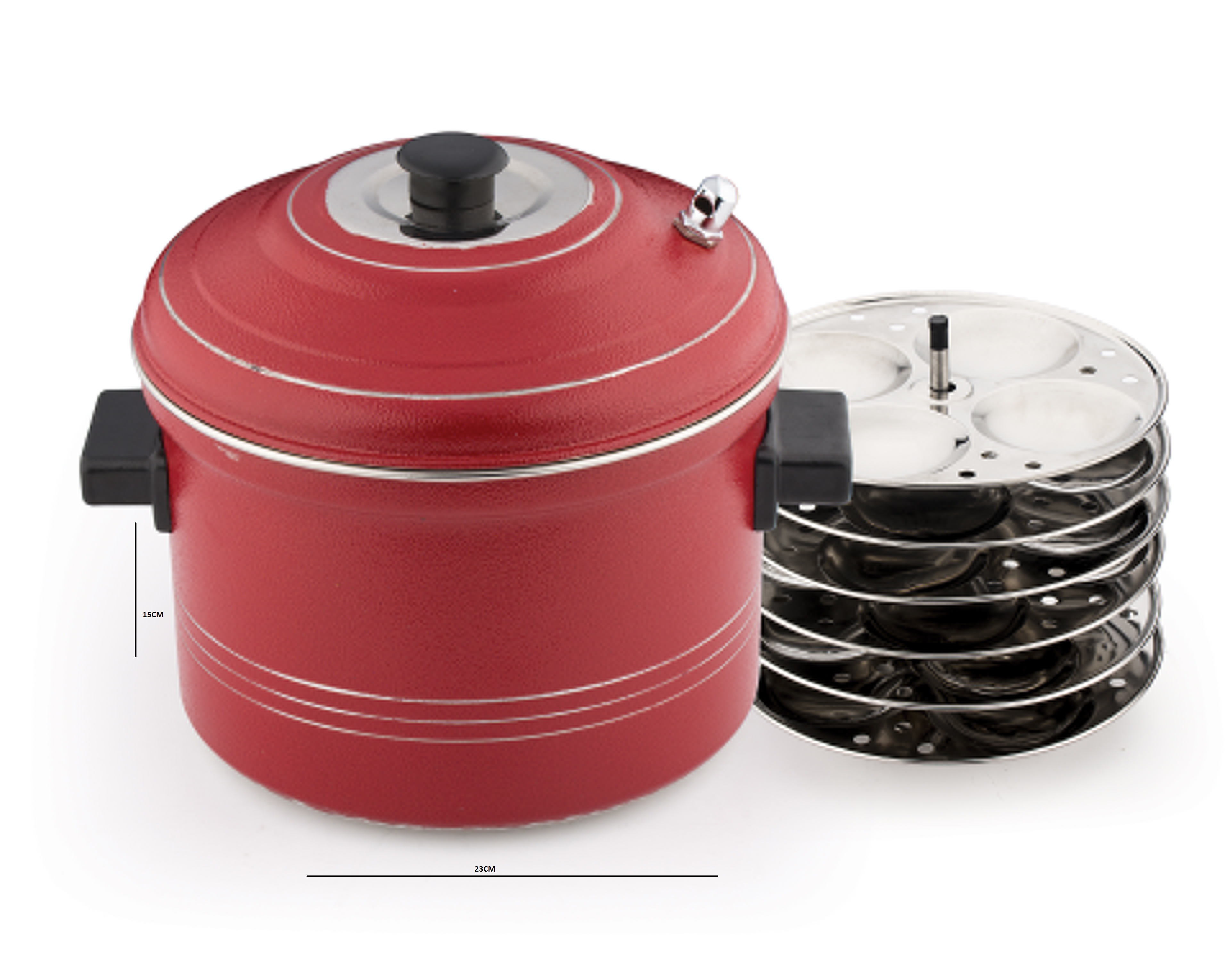 Buy Mahavir Induction Base Idly Cooker -24 Idlies-Red Color(MEIID6PR ...