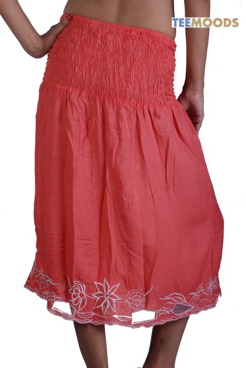 Teemoods Coral Skirt Cum Tube Dress