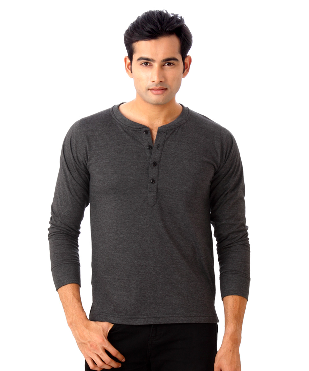 Born to Ride Mens Henley T Shirt DarkGrey | Buy Online at ShopClues