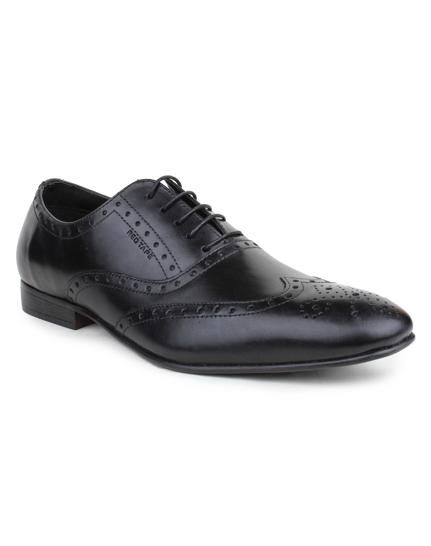 red tape men's black formal shoes