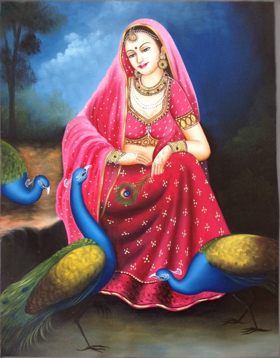 Buy Rajasthani Lady Oil Painting Online ₹600 from ShopClues