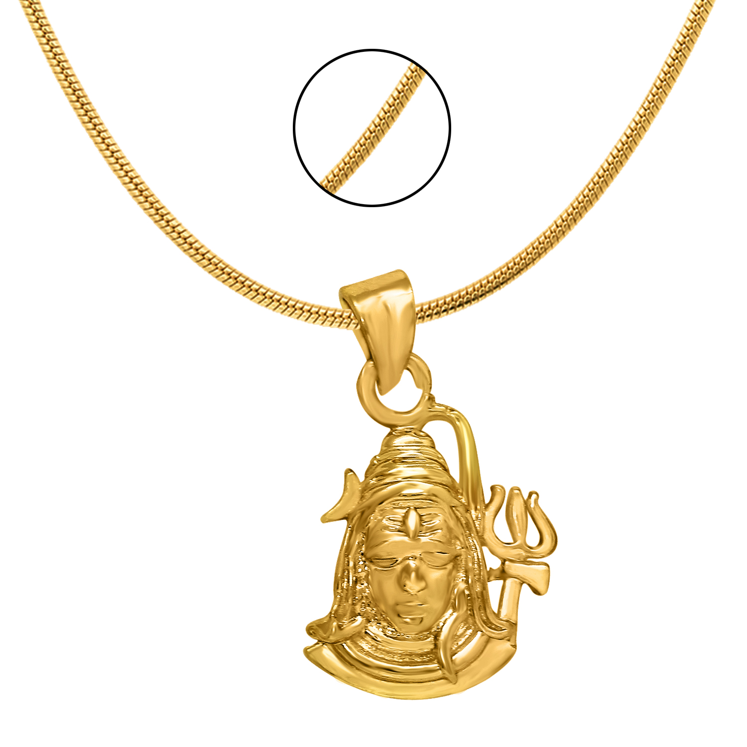 Buy Mahi Exa Collection Shiva Gold Plated Religious God Pendant with ...