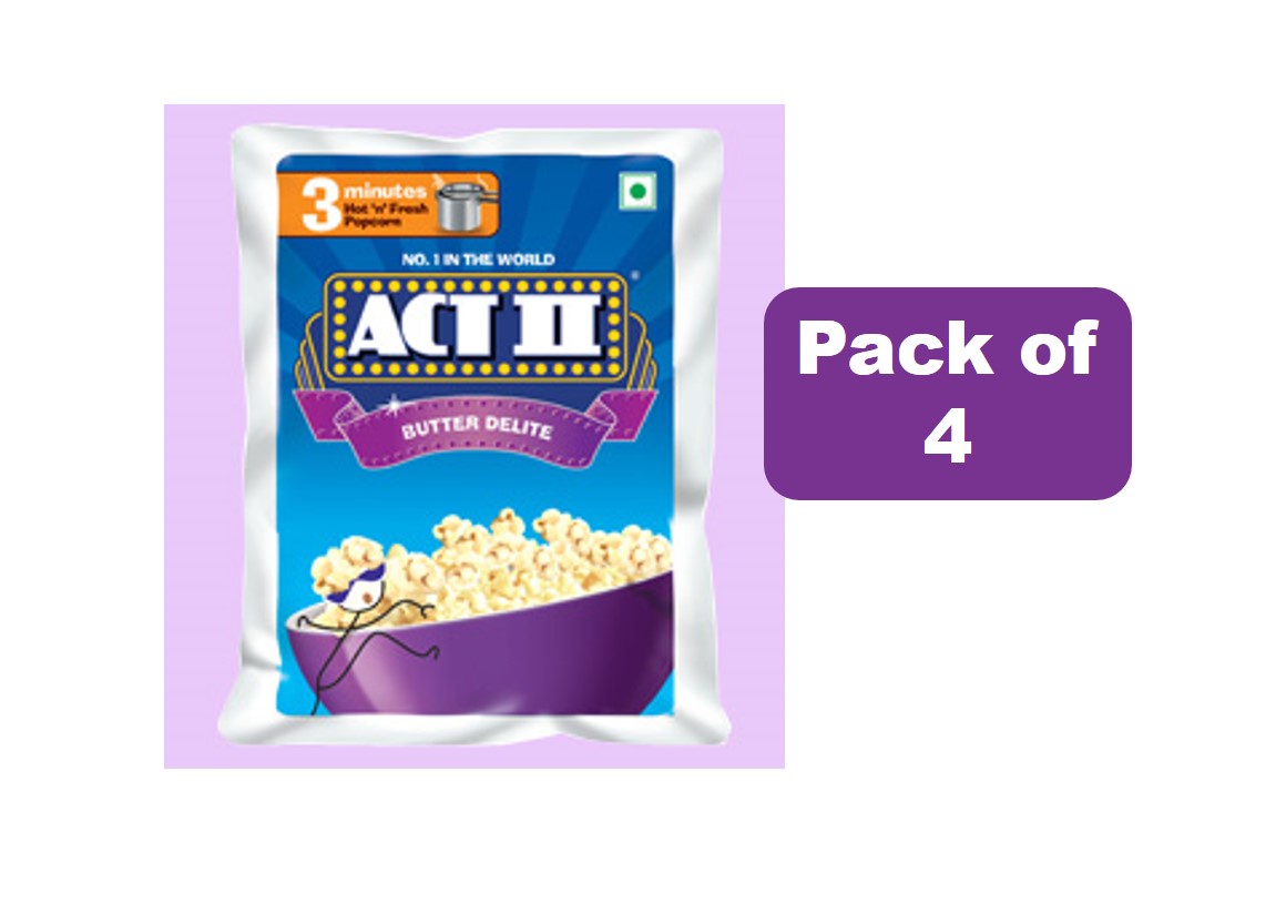 Buy Act II Popcorn Butter Delite ,Pack of 4 (70 gms each) Online ₹132