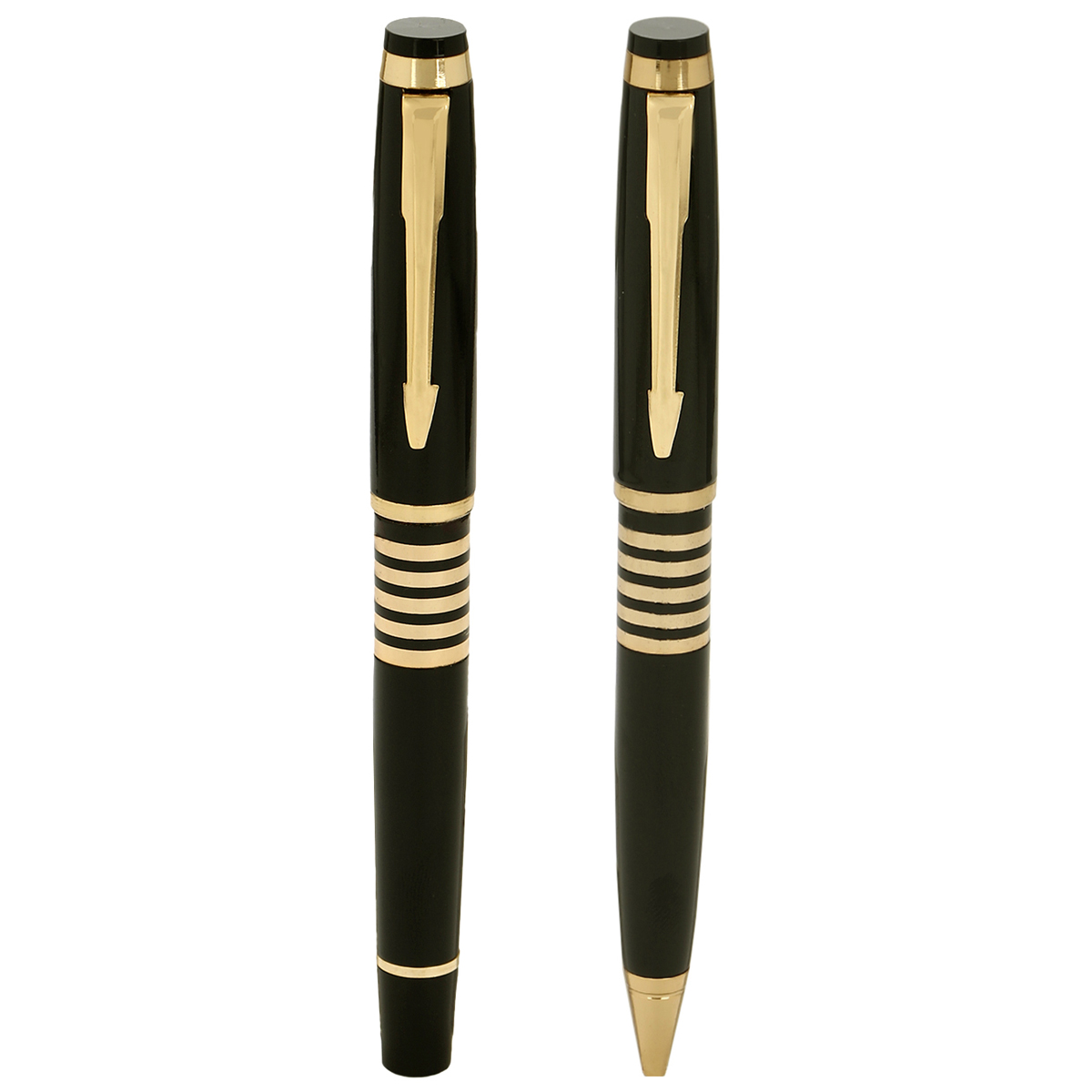 Buy P57 Black with Golden Finish Roller Ball Pen and BallPoint Pen Set