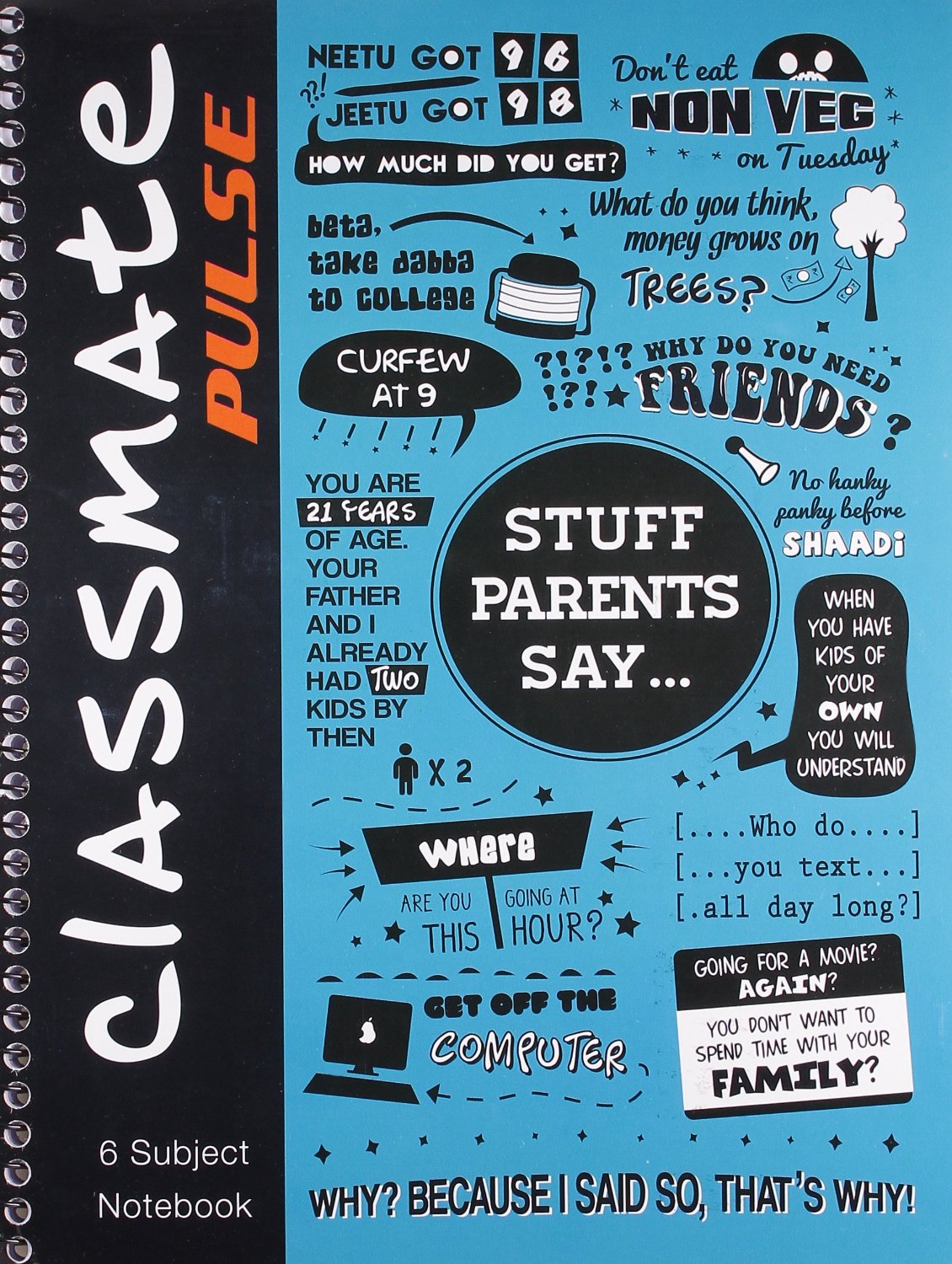 Buy Classmate Premium 6 Subject Notebook - 203mm x 267mm, Soft Cover ...