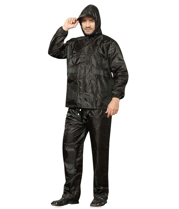 Buy Stylish Black Bikers Reversible Mens RainSuit / RainCoat / RainWear ...