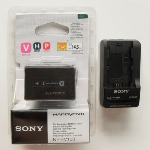 Chargeur Voiture + Secteur Pour Batterie SONY NP-FV100 – Compatible HDR-UX5E Et Plus – Neuf