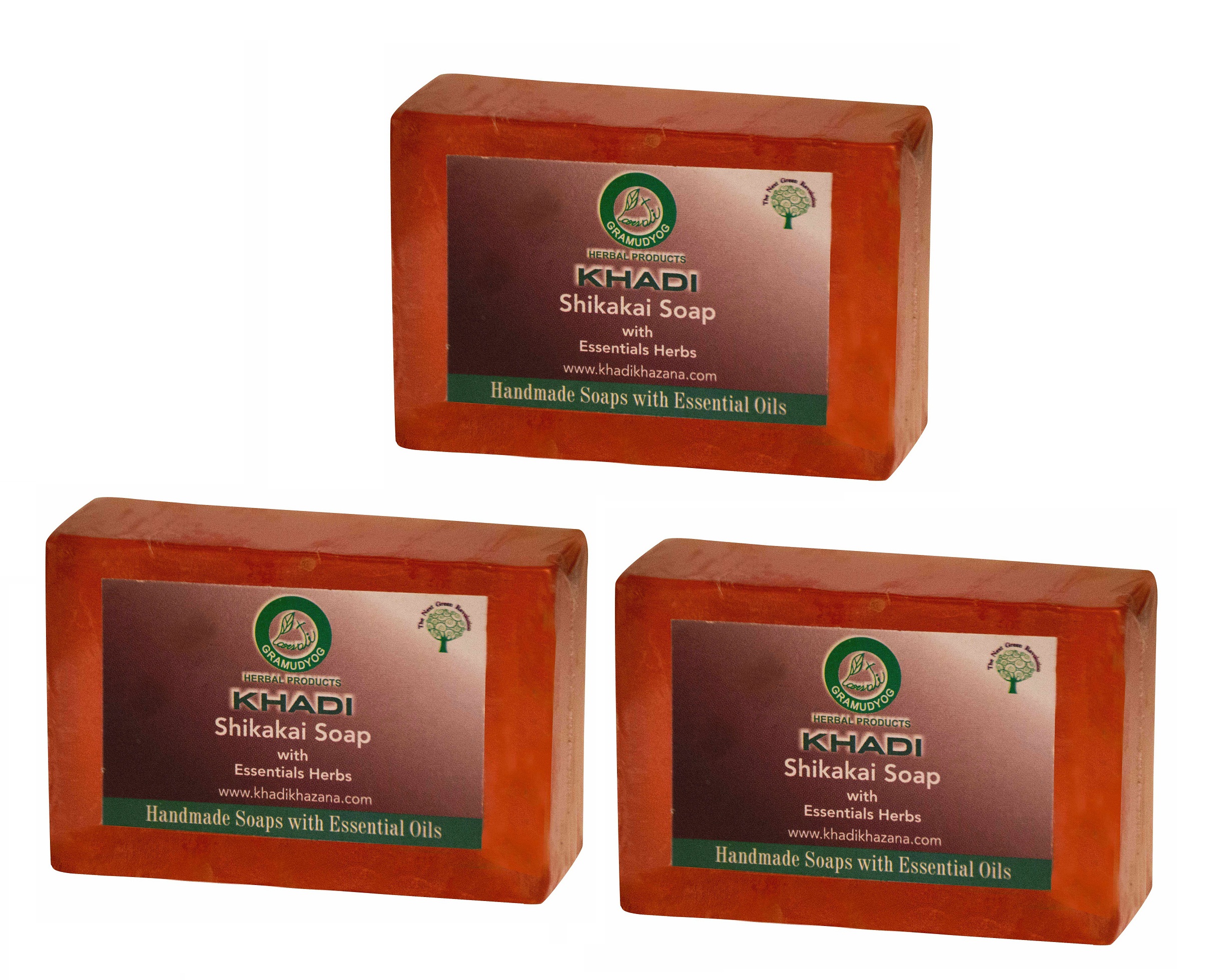 Buy Khadi Shikakai soap set of 3 (375gm) Online ₹170 from ShopClues