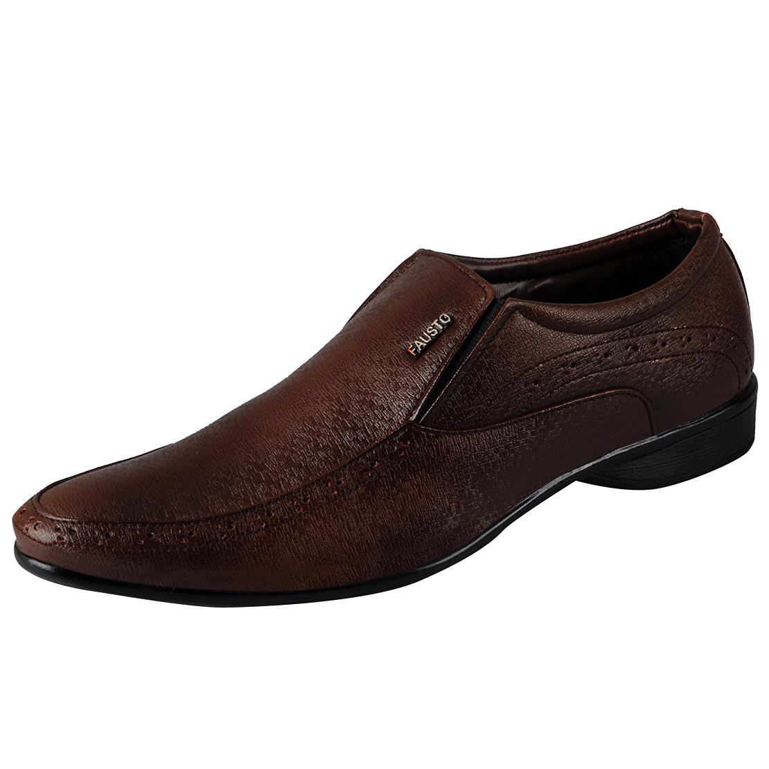 Buy Fausto MenS Brown Formal Slip On Shoes Online @ ₹499 From ShopClues