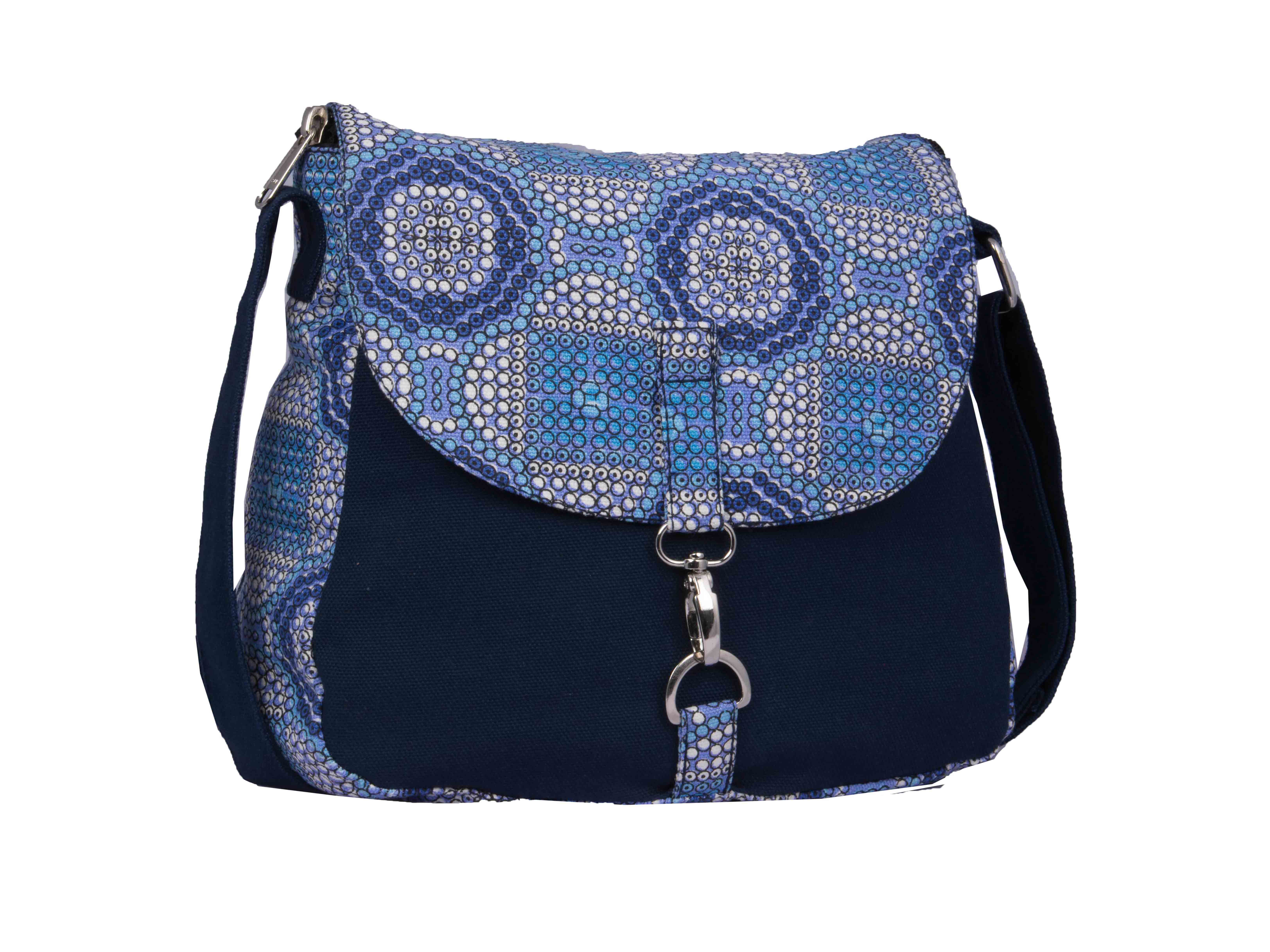vivinkaa faux leather embroidery handle coffee round sling bag