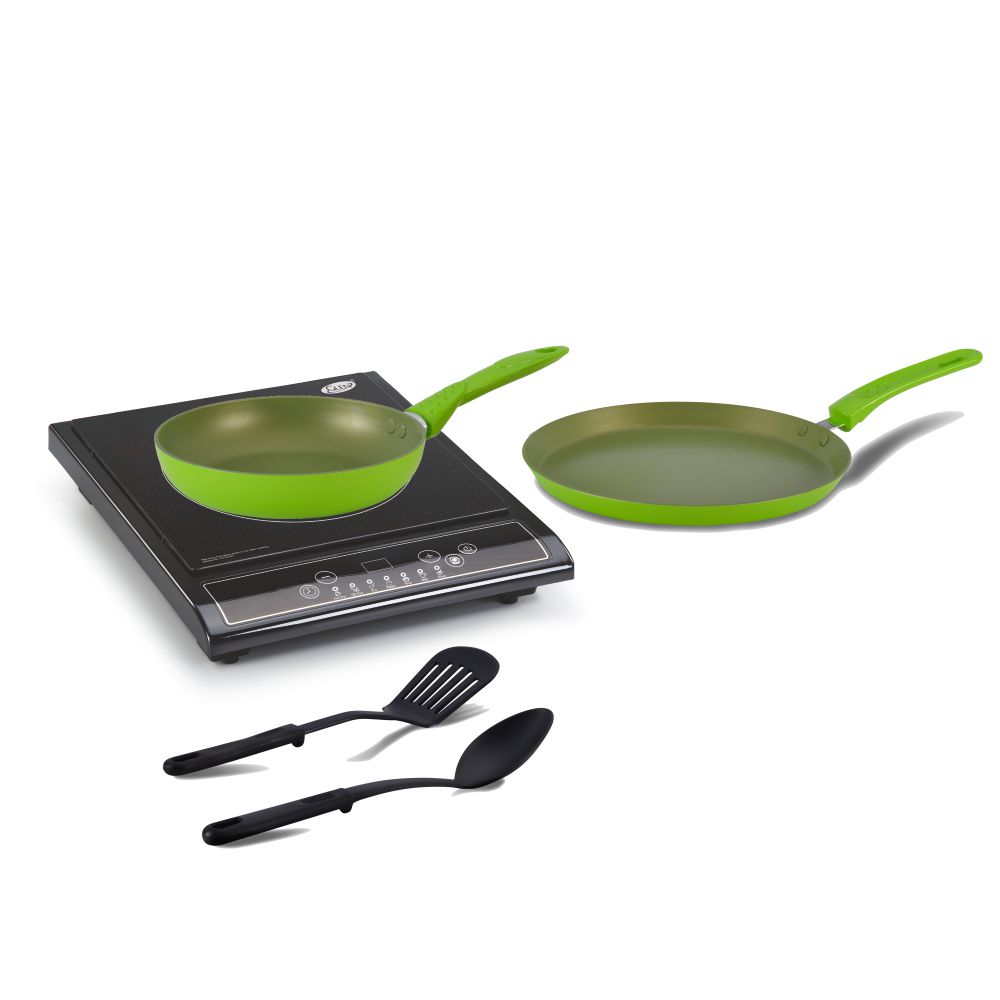 Buy Combo Of Glen GL 3070 Induction Cooktop and Alda Set Of 2 NonStick Cookware (Green) Online