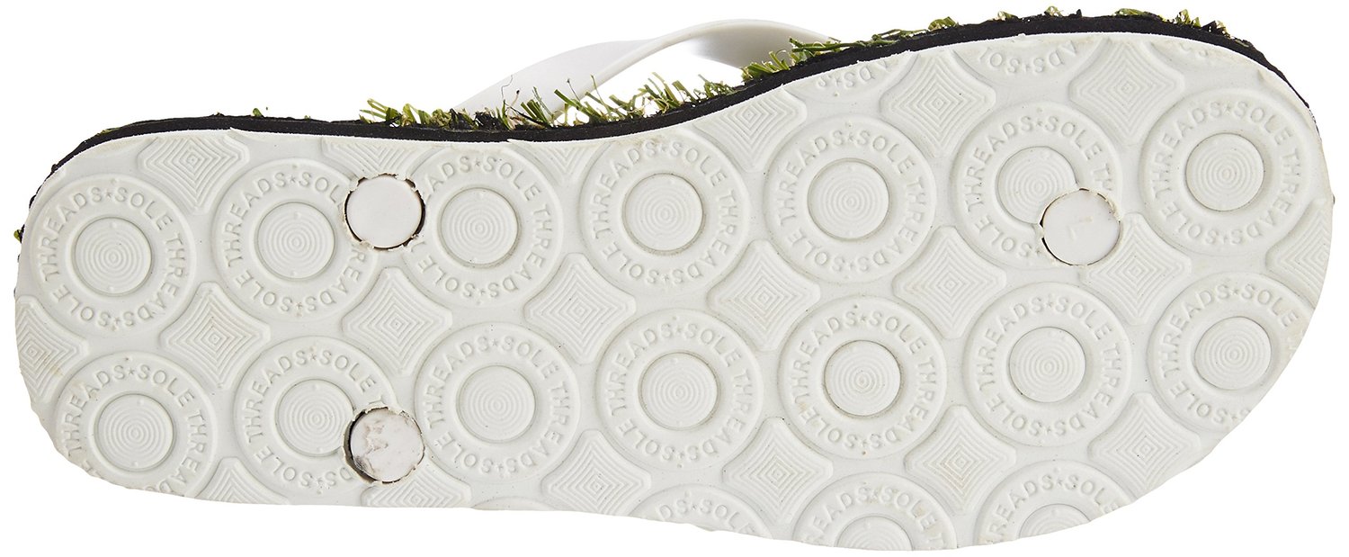 Buy Sole Threads Black/Green Flip Flops With Grass Footbed And Broad Strap for Men Online in India